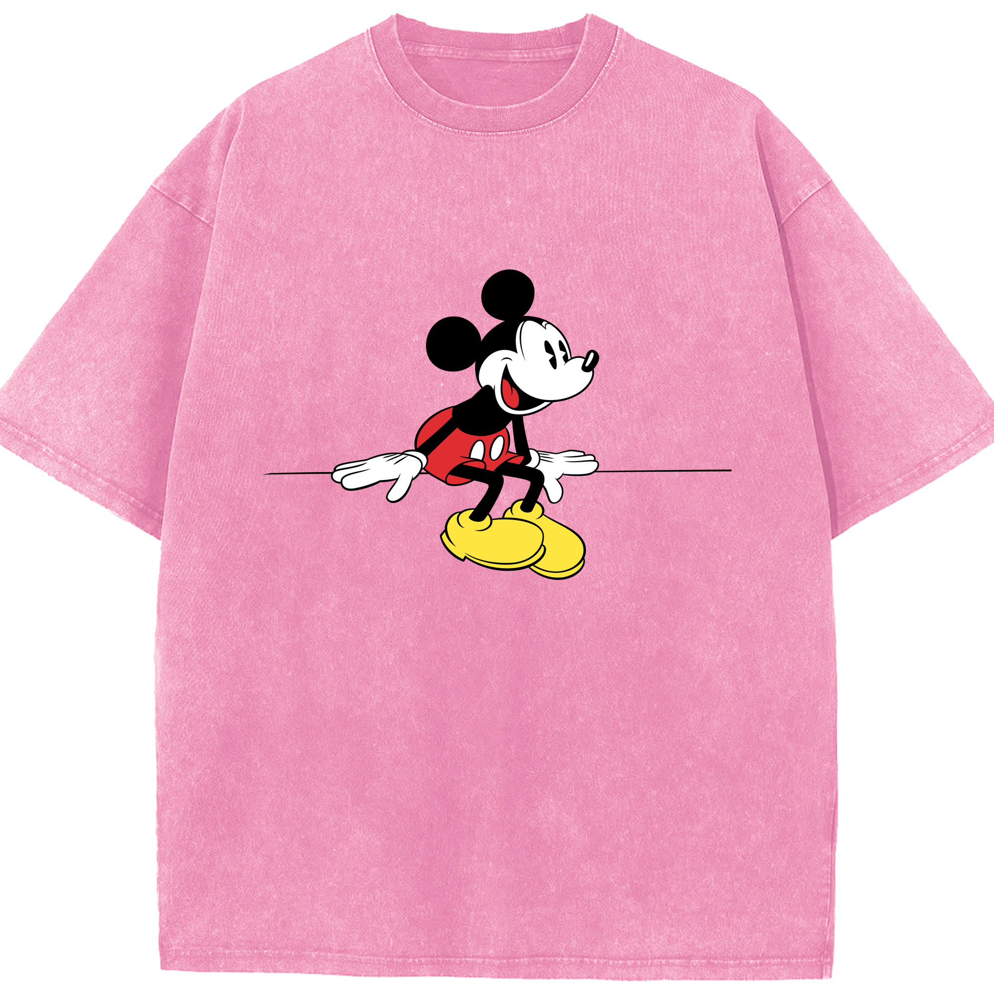 （画像用） ミッキーマウス Mickey Mouse 綿100% ヴィンテージ風 半袖Tシャツ（フロントプリント）